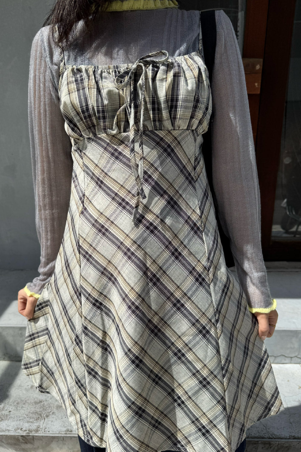 Checked cami dress