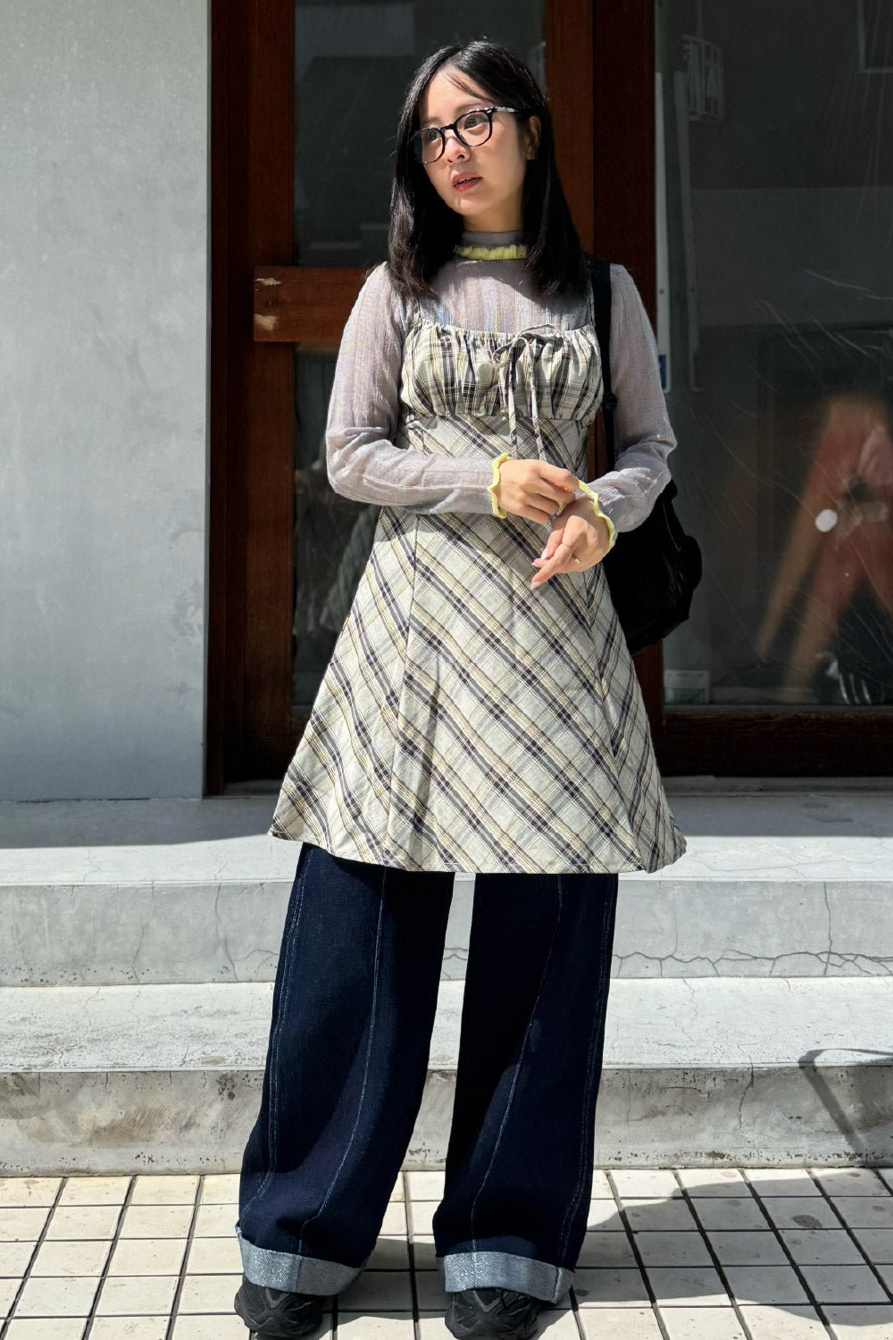 Checked cami dress