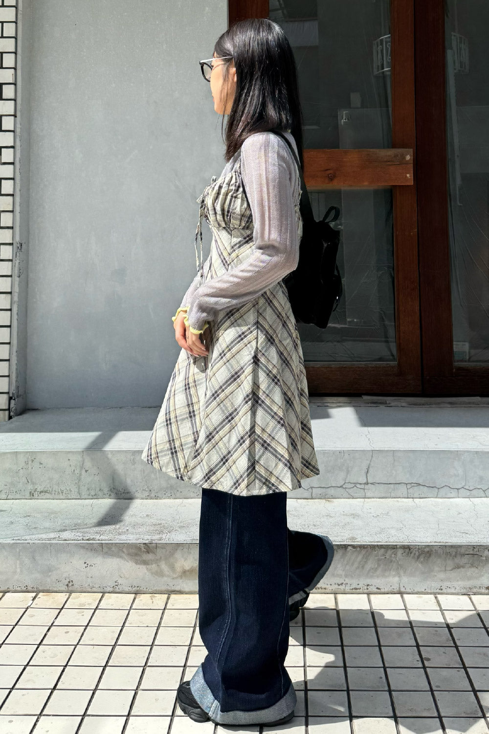 Checked cami dress