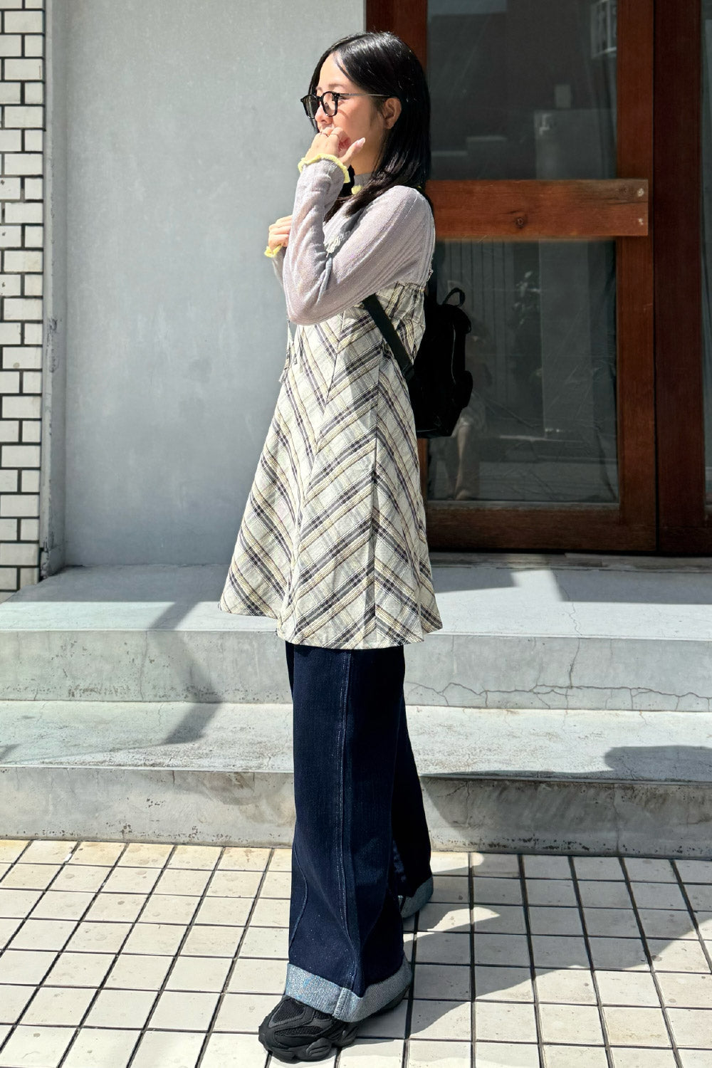 Checked cami dress