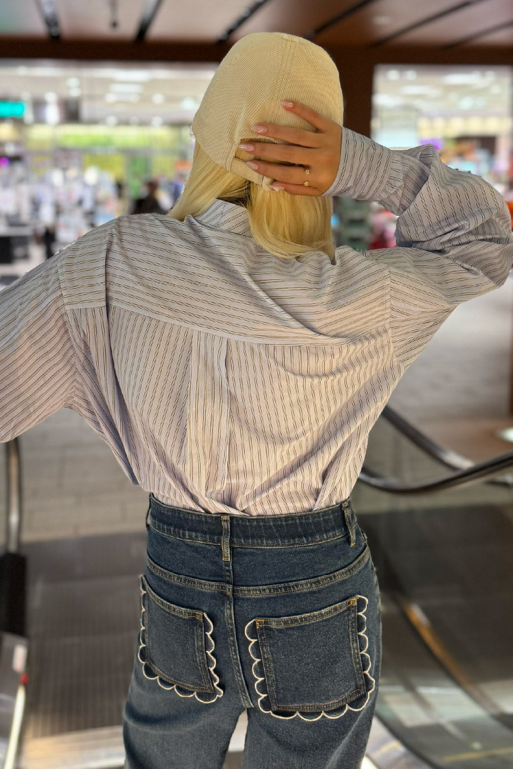 Stripe bow tie shirt