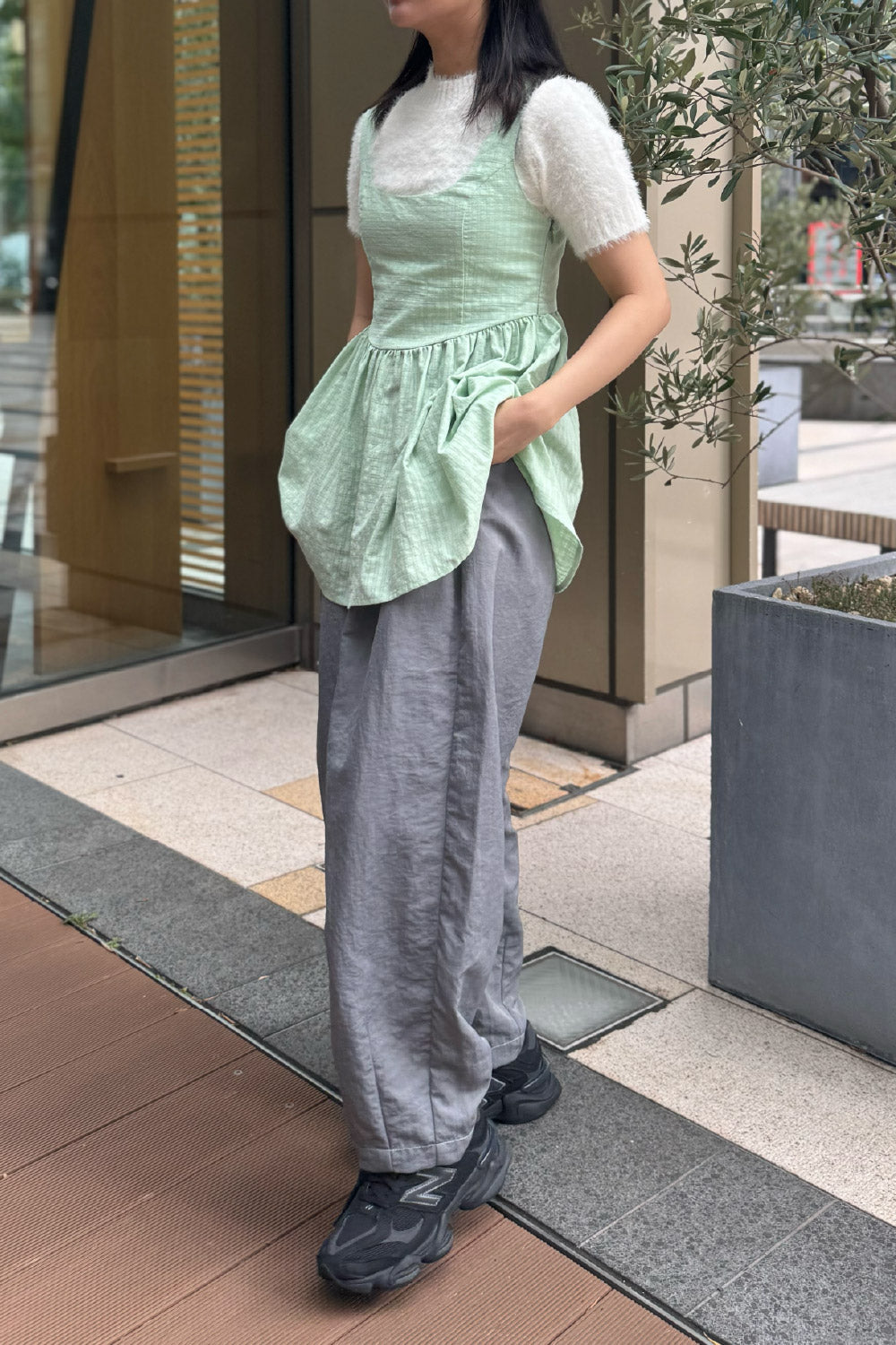 Feather yarn short sleeve knit