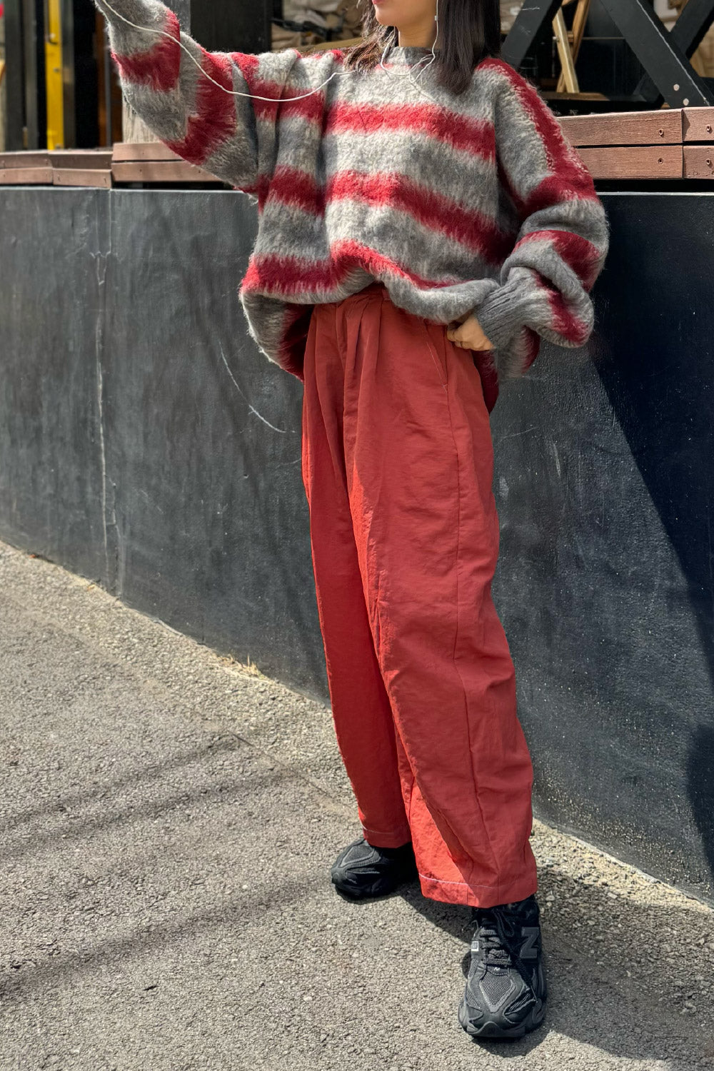 Multi border fur knit