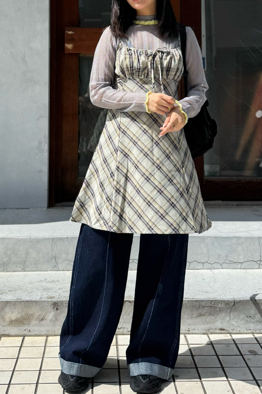 Checked cami dress