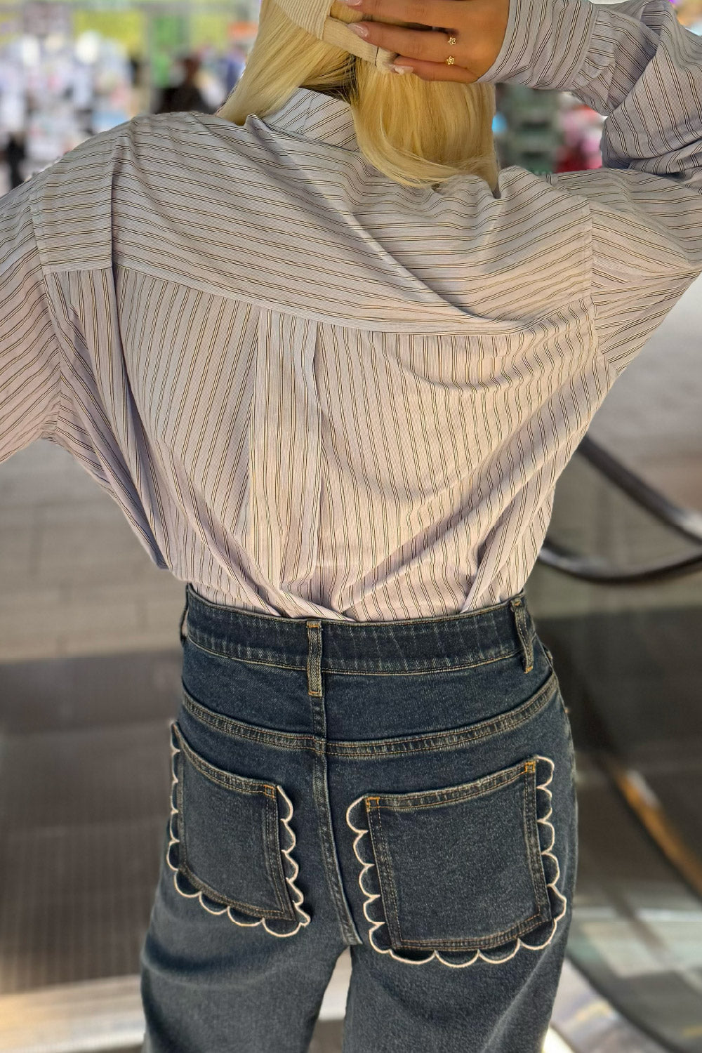 Stripe bow tie shirt