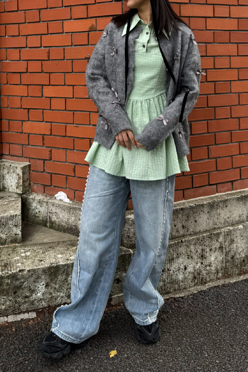 Ribbon trimmed cardigan