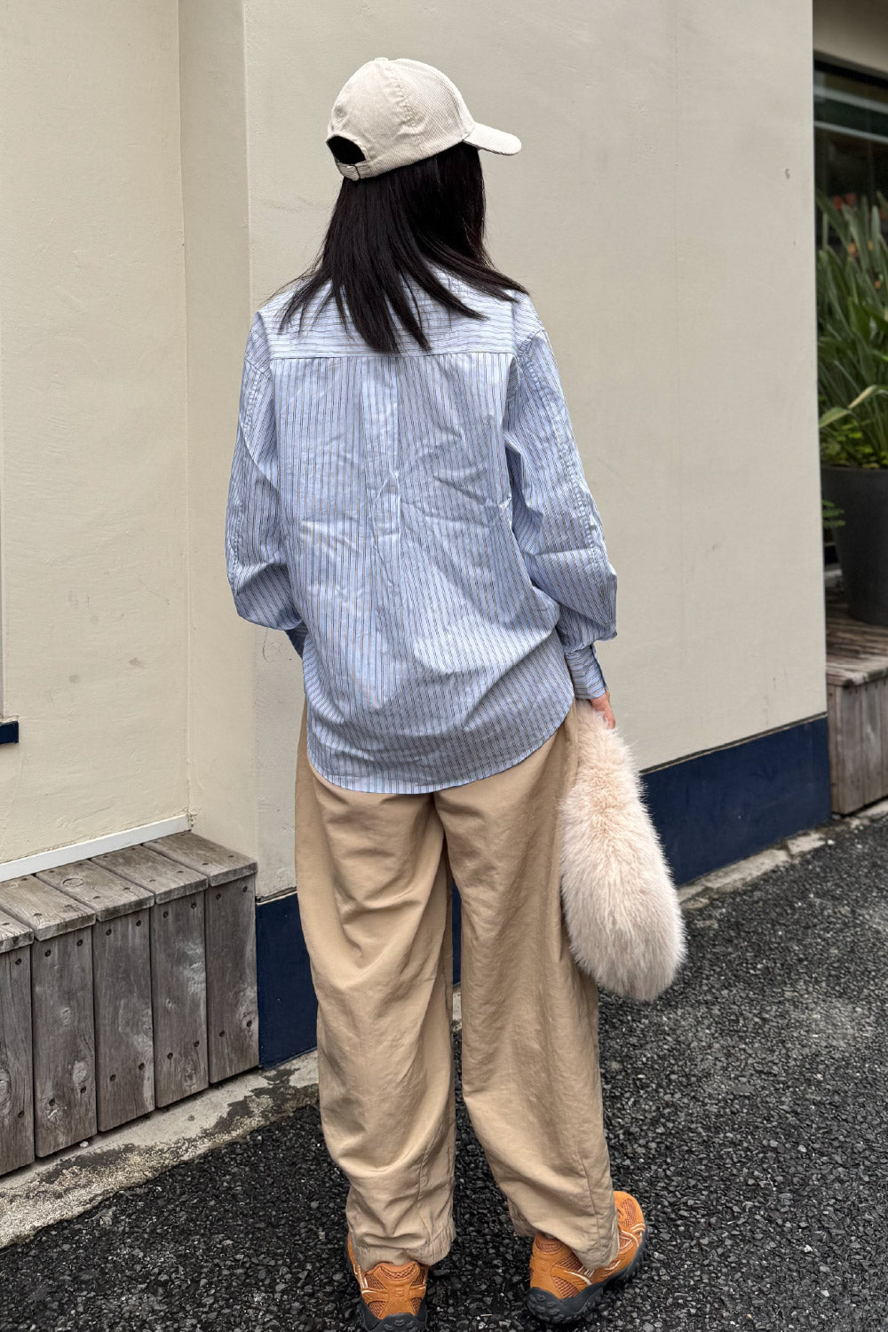 Stripe bow tie shirt