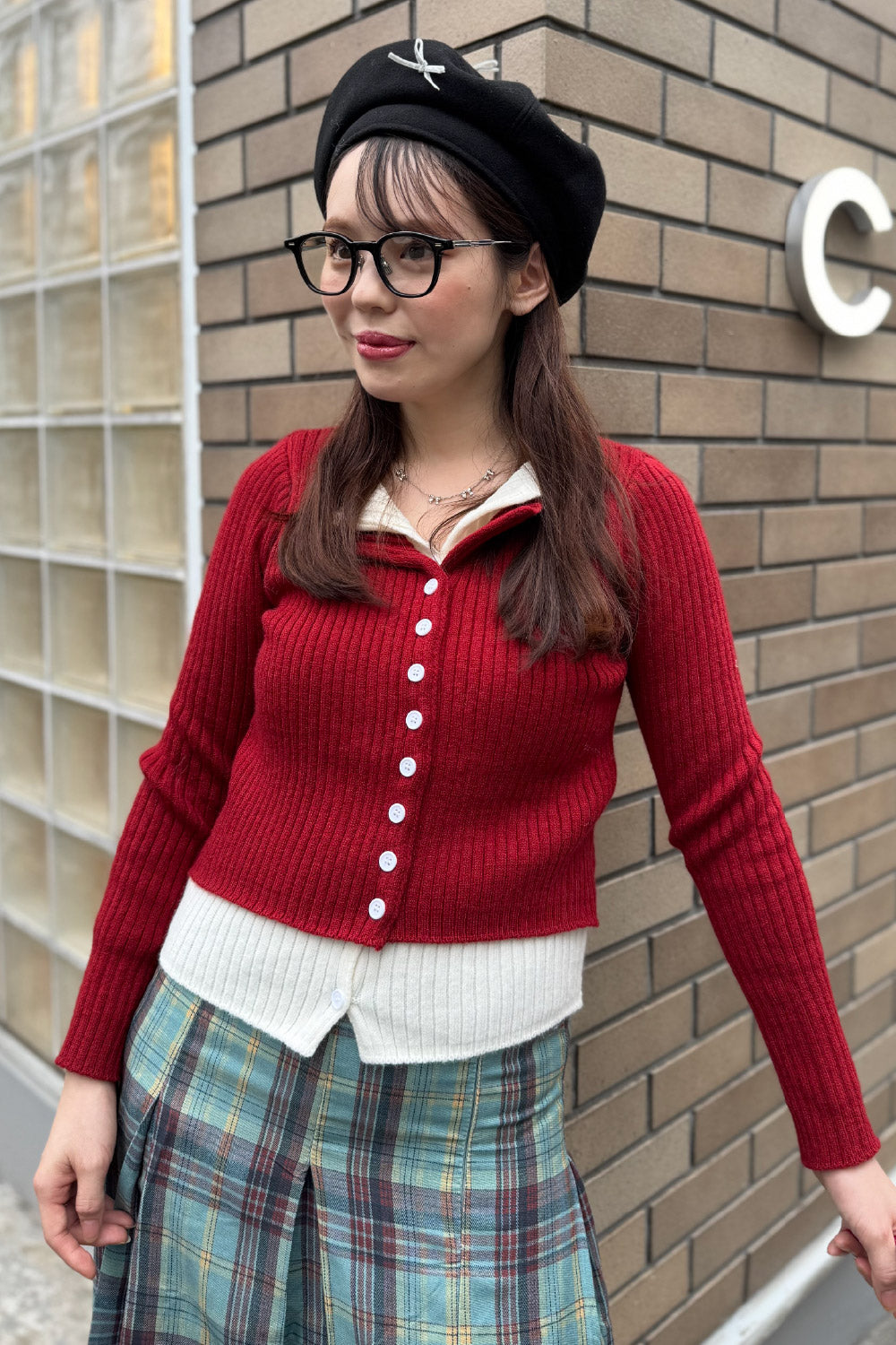 Fake layered cardigan