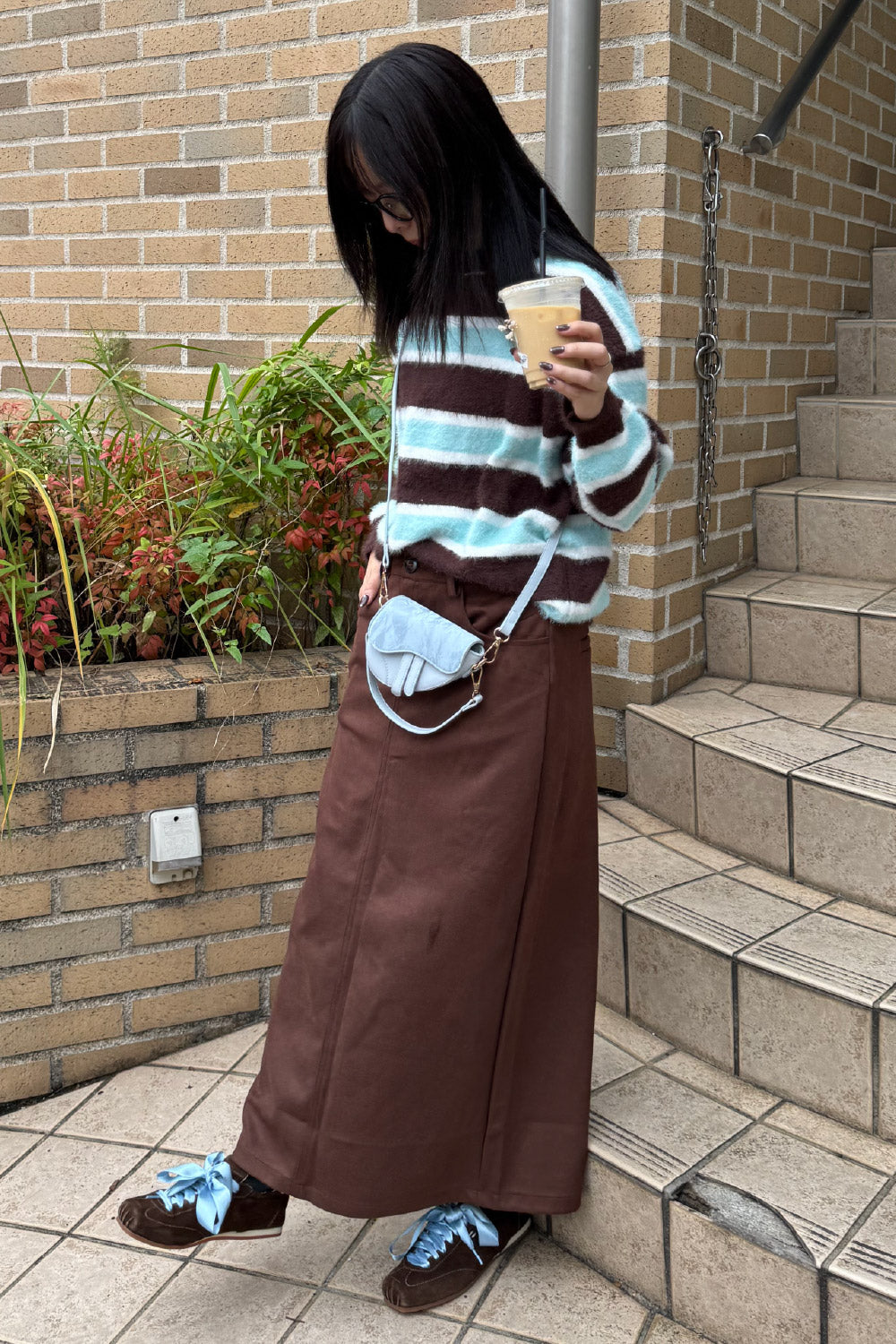 Faux suede pencil skirt