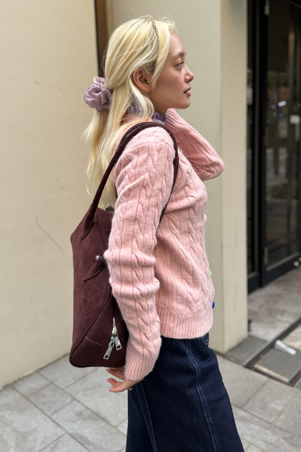 Colorful heart button cardigan