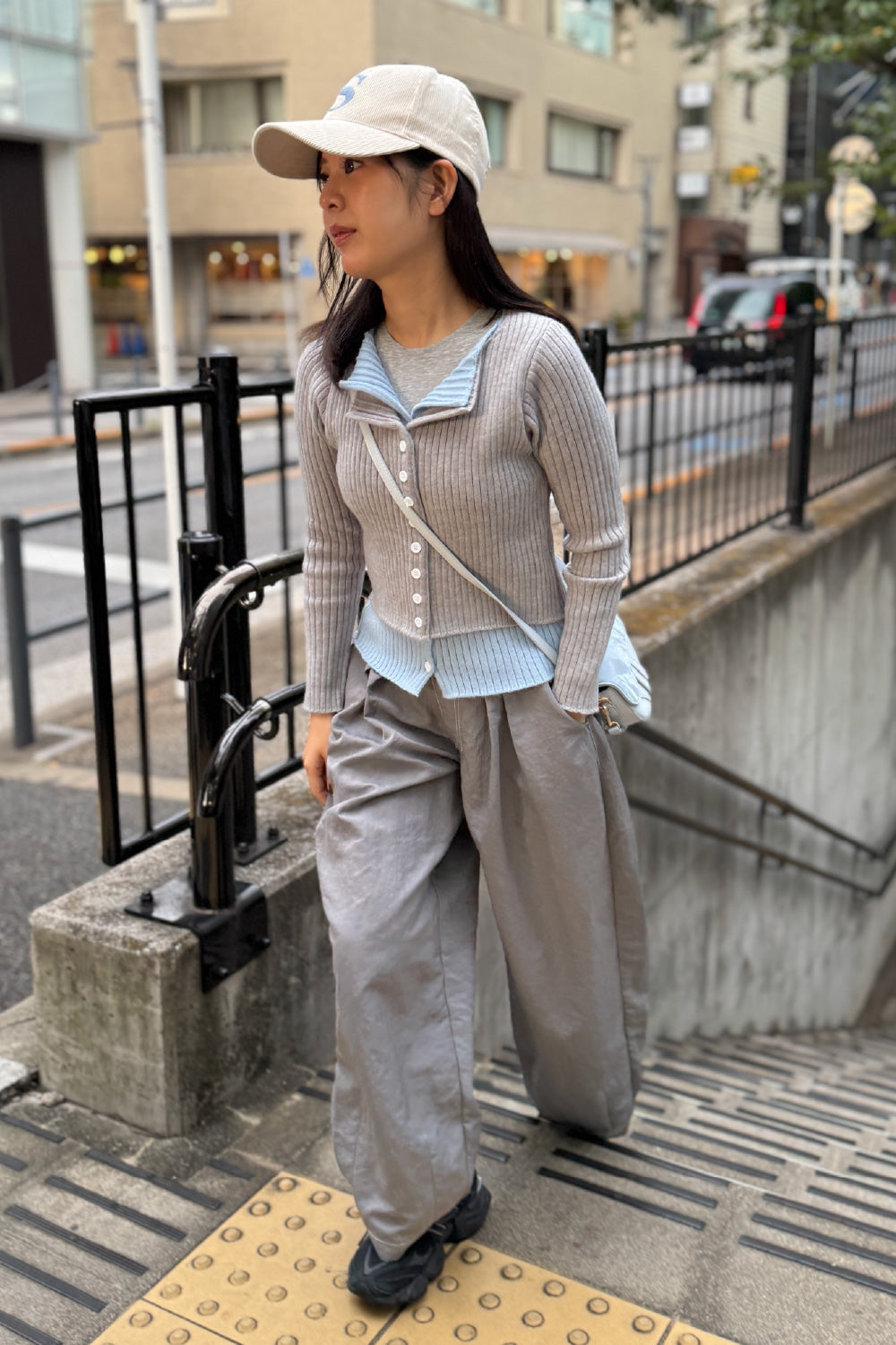 Fake layered cardigan