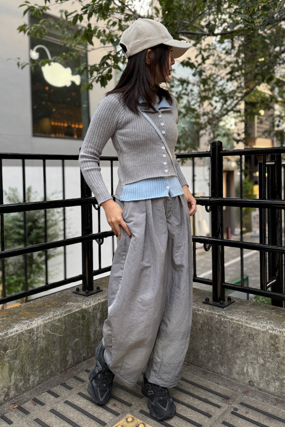 Fake layered cardigan