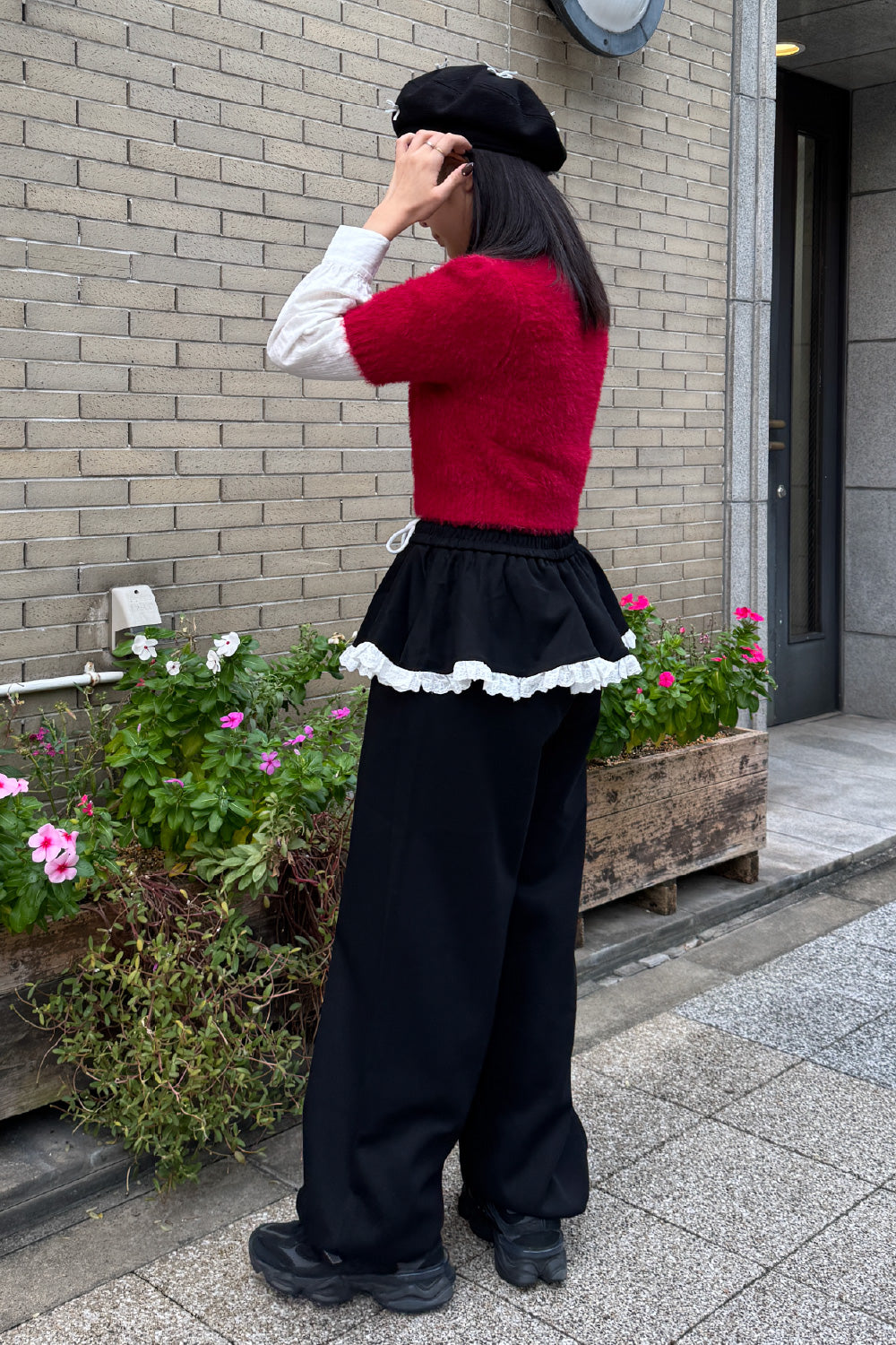 Feather yarn short sleeve knit