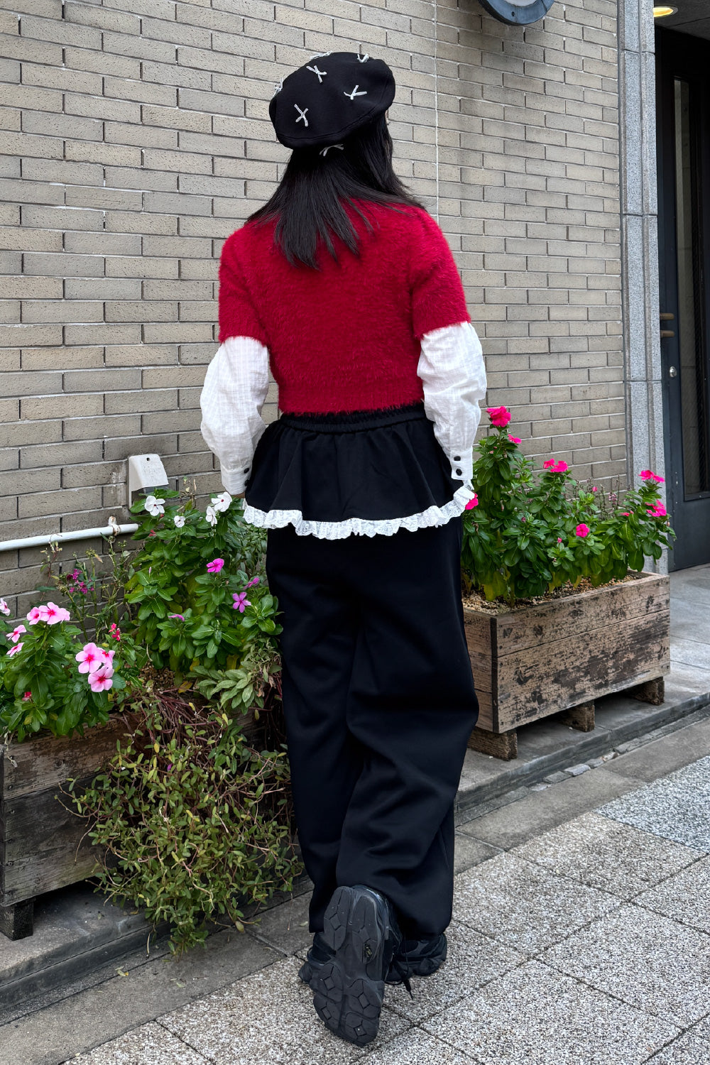 Feather yarn short sleeve knit