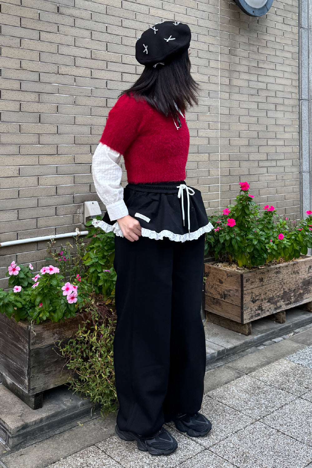 Feather yarn short sleeve knit