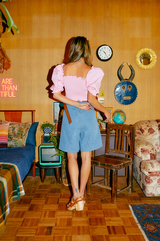 Princess puff sleeve tops / Pink