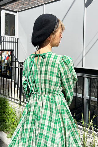 Special Balloon Check Dress / Green