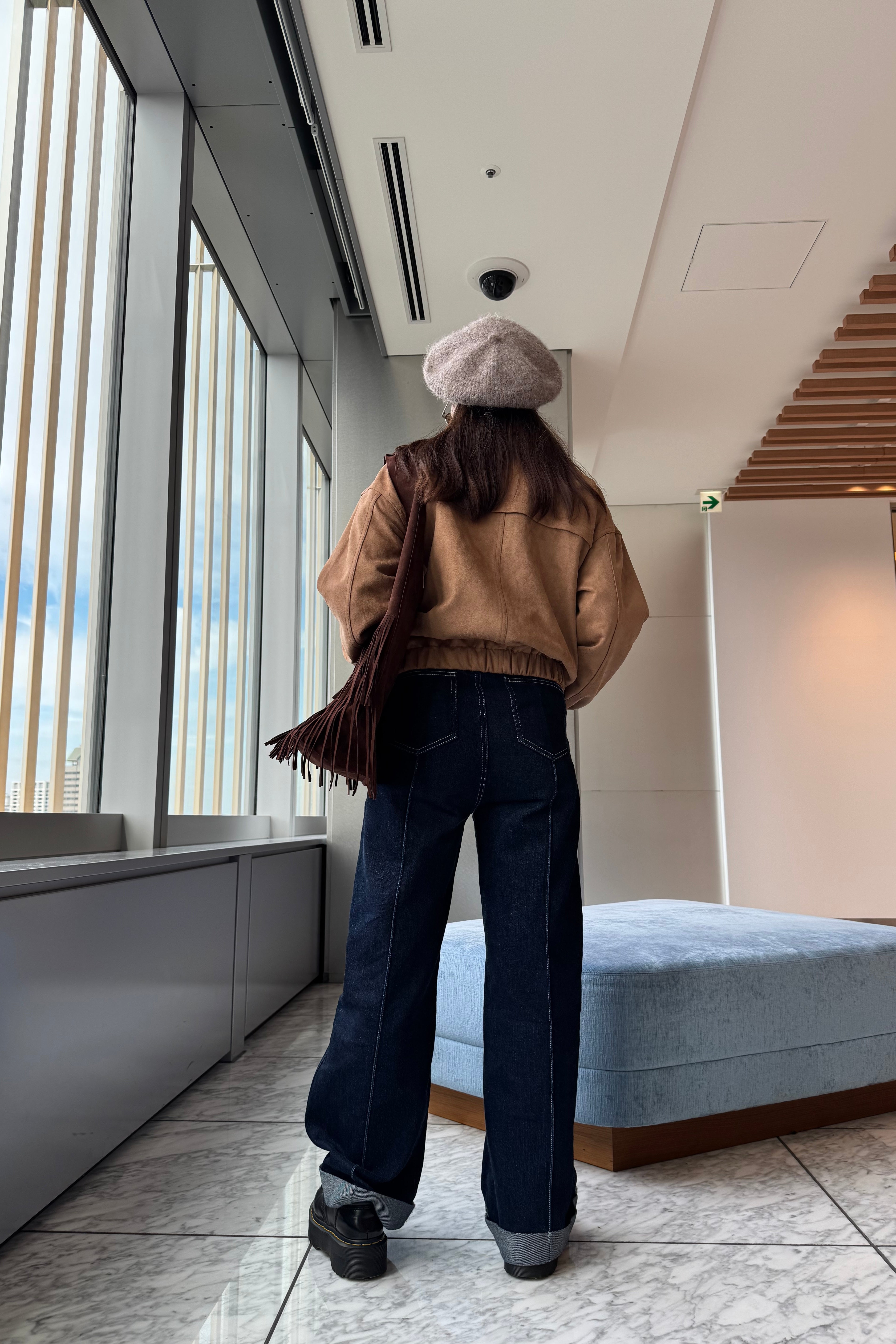 Faux suede blouson