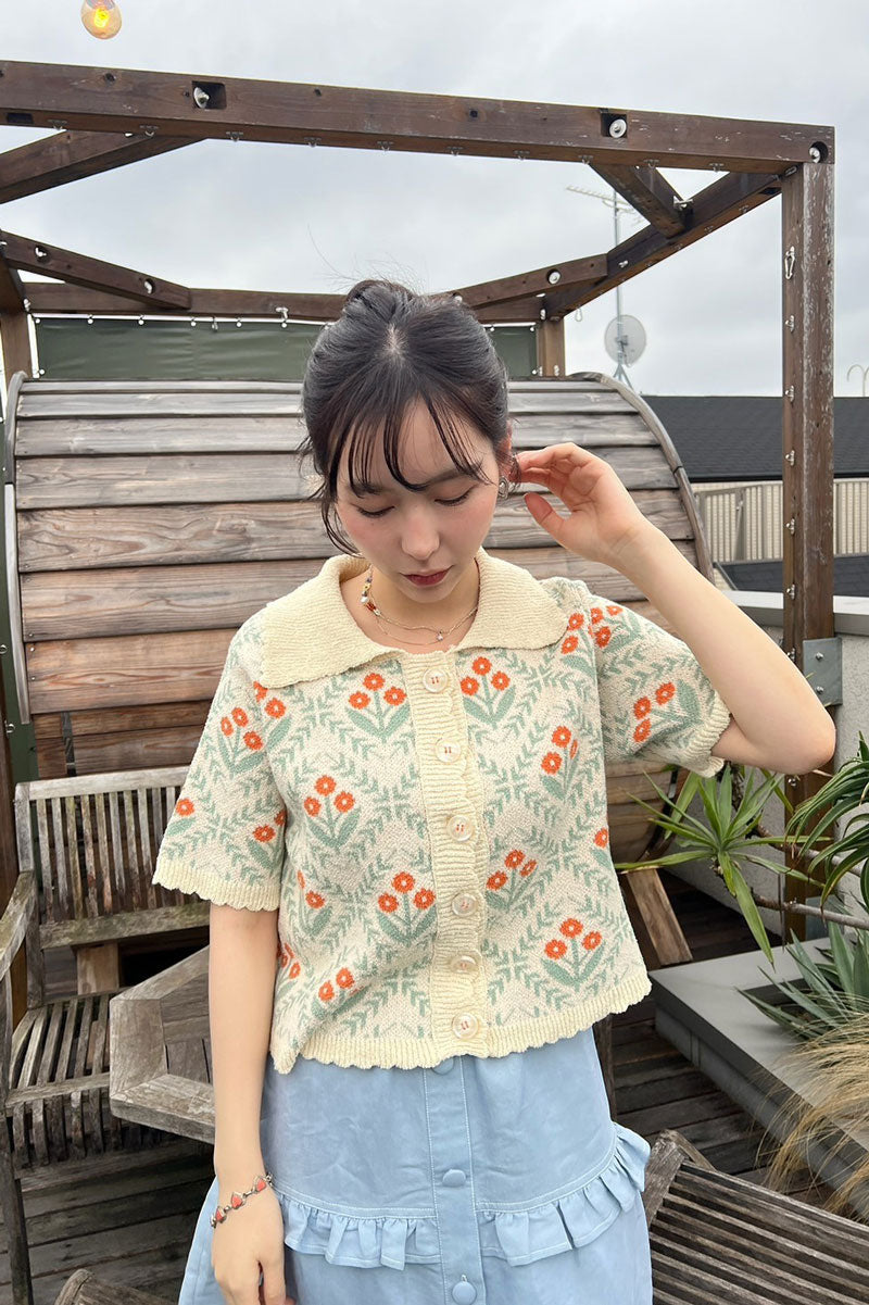 Flower Garden Knit Polo