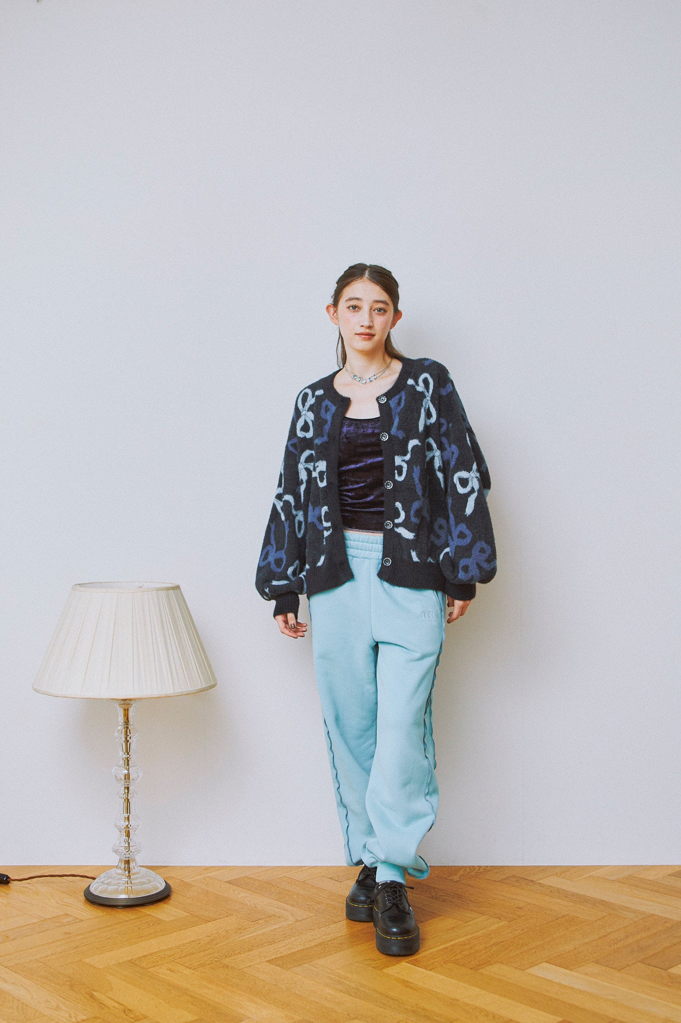 Ribbon Fuzzy Cardigan