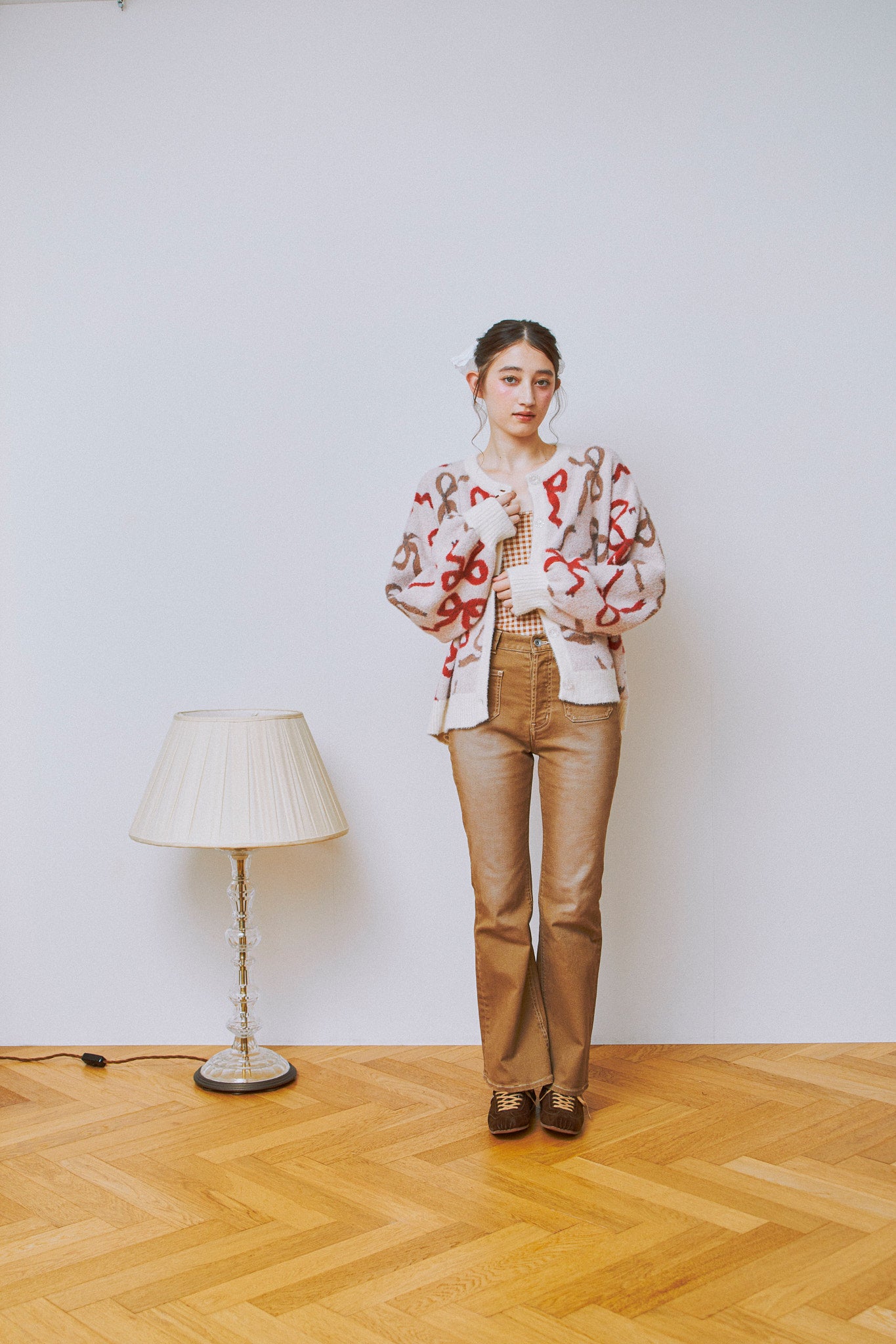 Ribbon Fuzzy Cardigan