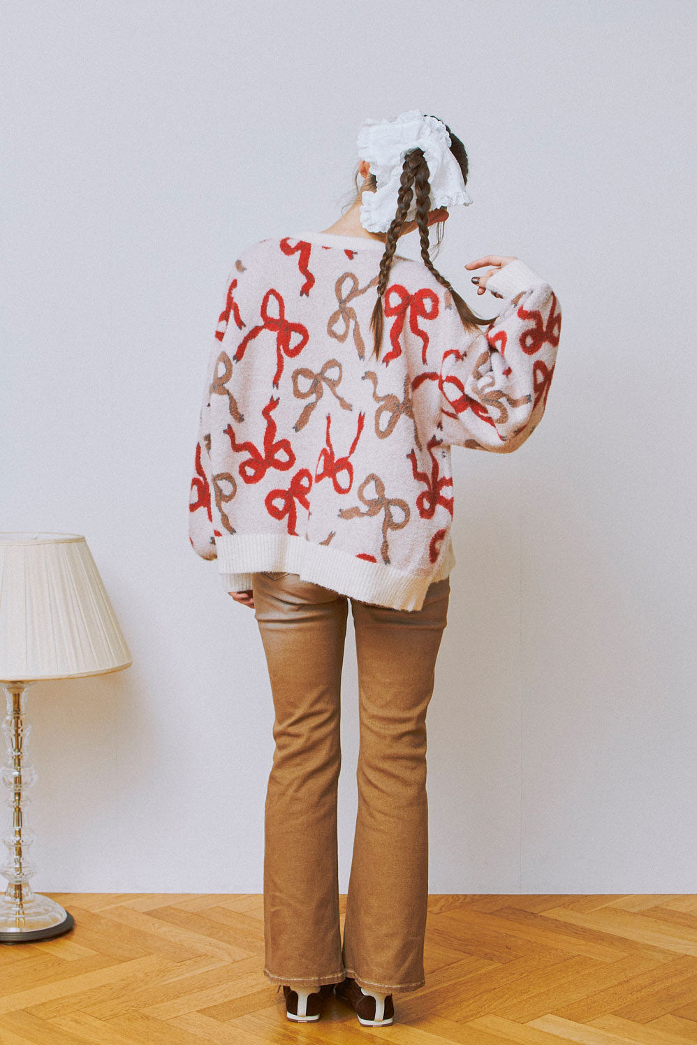 Ribbon Fuzzy Cardigan