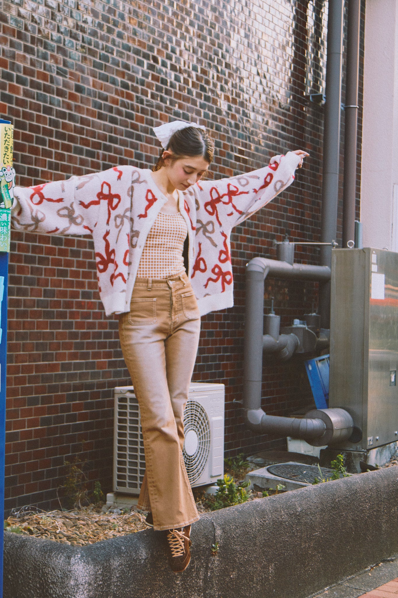 Ribbon Fuzzy Cardigan