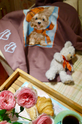 【 FALINE × Dear Sisterhood Special Collaboration】Dog hoodie / Burgundy