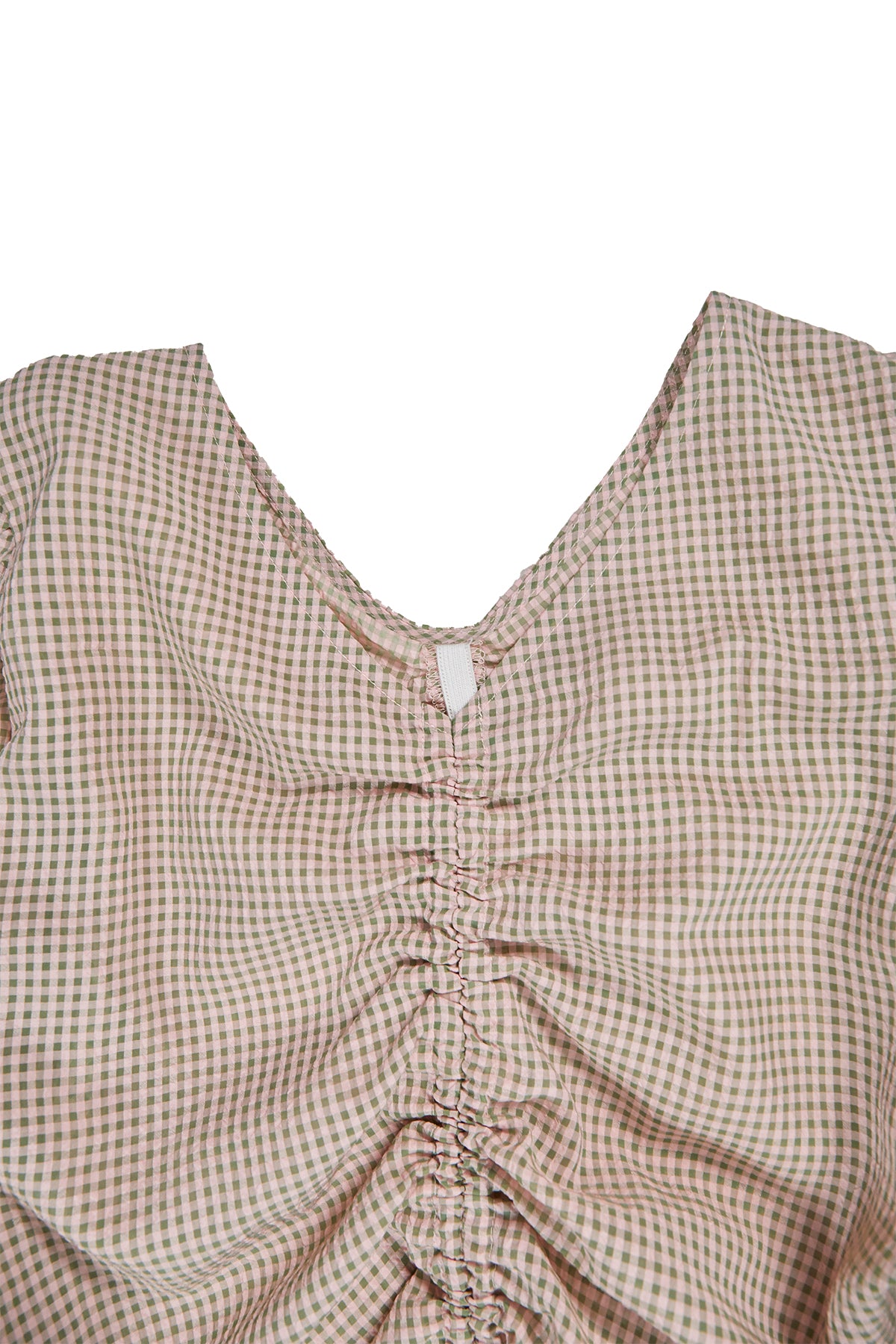 Tightly Draw Code Gingham Tops / Pink