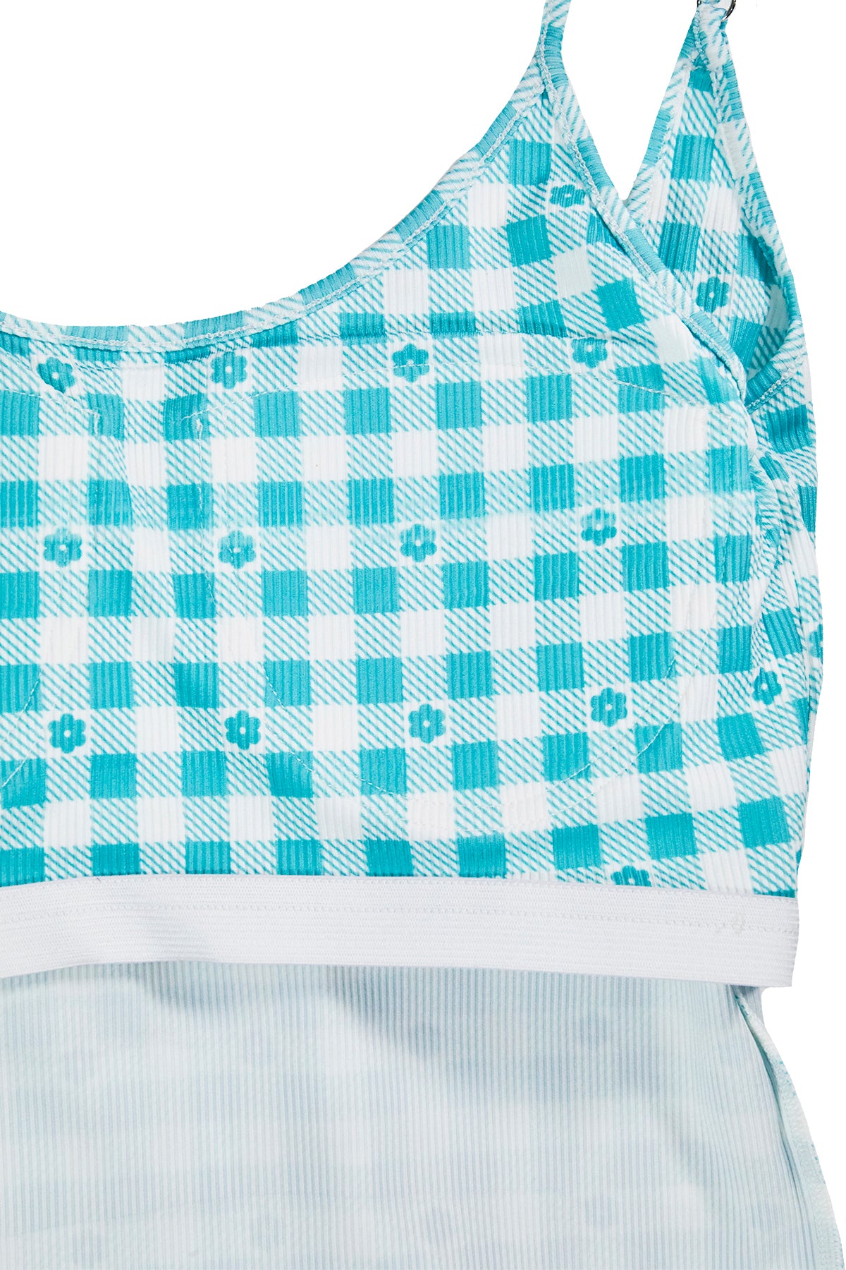 SISTERS Bra Cup Camisole（Gingham Flowers Ver.） / Blue