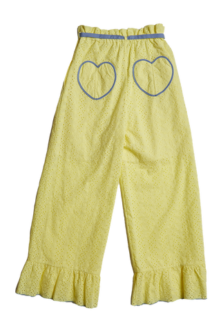 To Be Loved Cotton Lace Pants / Yellow