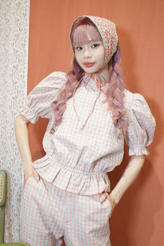 【Set】Savor The Moment Gingam Set / Orange
