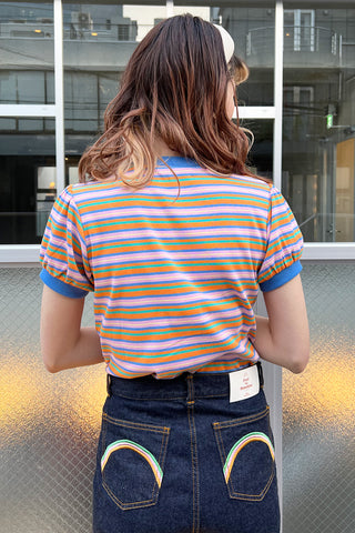 Feel The Rainbow Trim Tshirt / Blue