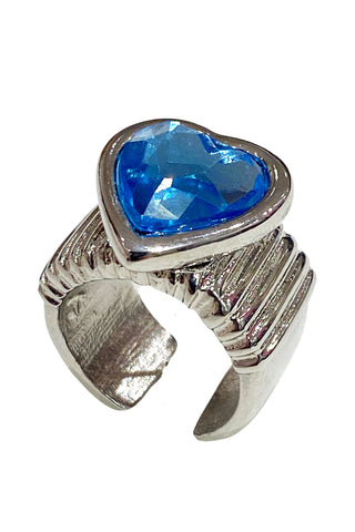Birthday Aquamarine Stone Ring / Silver