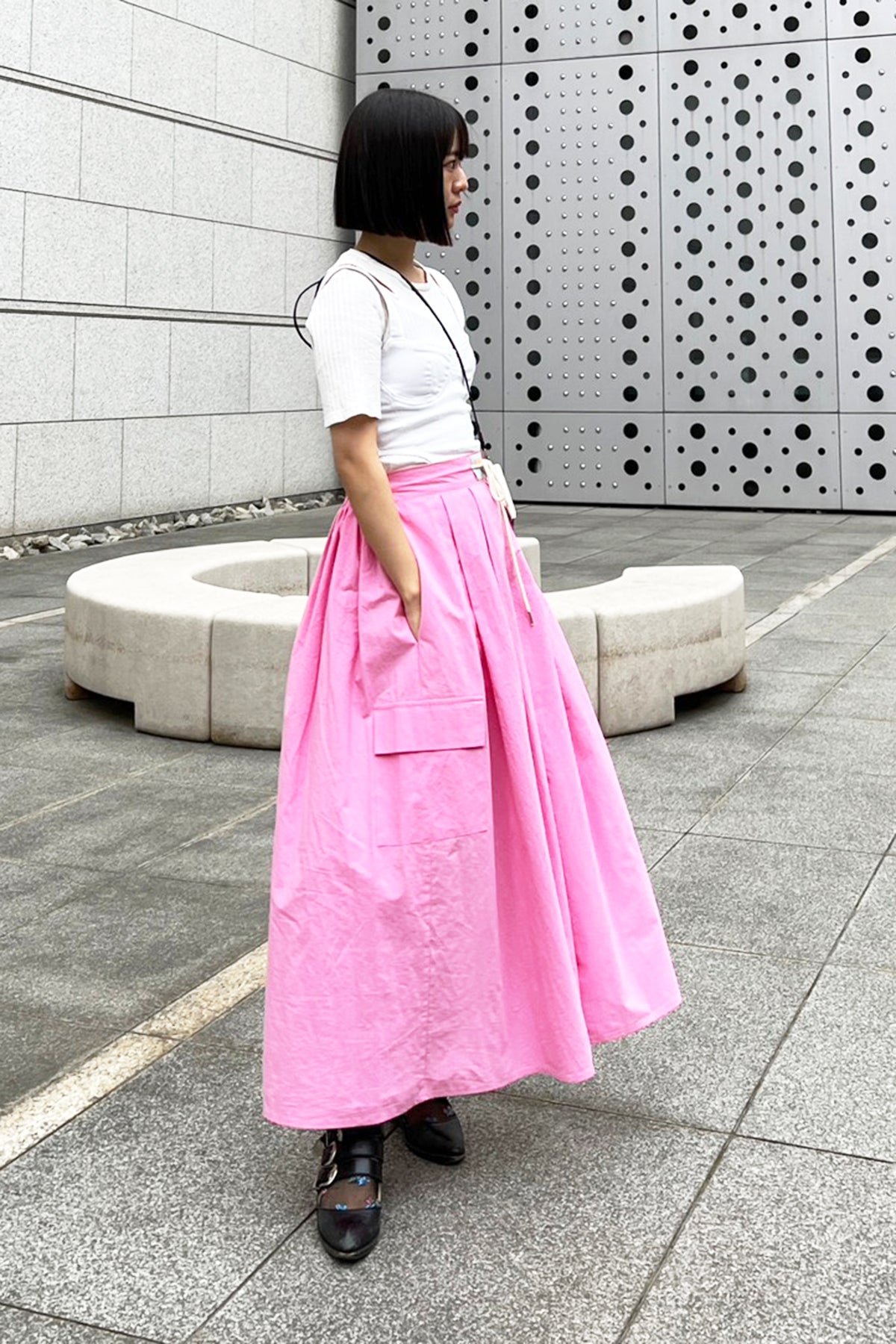Drawstring Skirt / Pink